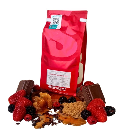 RED - CAFÉ EM GRÃOS 250g - Cacau, Chocolate, Açúcar Mascavo, Mel, Frutas Vermelhas (Morango)