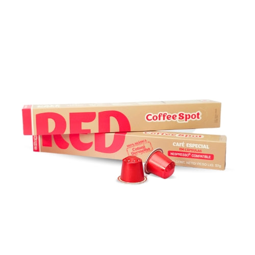 RED - CÁPSULAS DE CAFÉ, 10 cápsulas - Cacau, Chocolate, Açúcar Mascavo, Mel, Frutas Vermelhas (Morango)