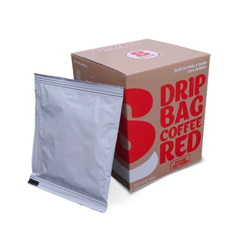 RED - DRIP BAG COFFEE, 10 Sachês - Cacau, Chocolate, Açúcar Mascavo, Mel, Frutas Vermelhas (Morango)